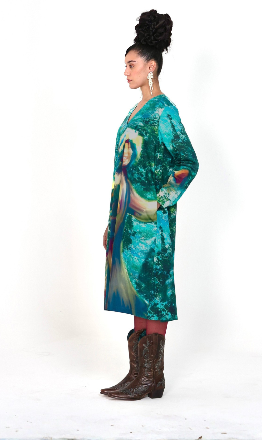 Girl in the wood dress