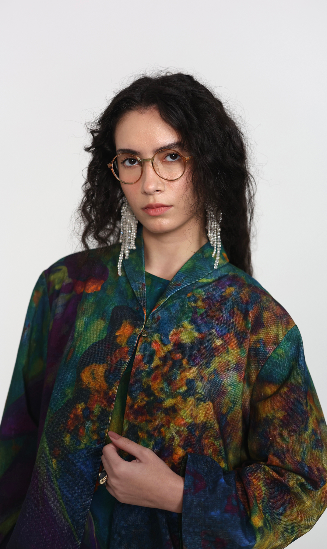 Flowers in a vase shrug jacket