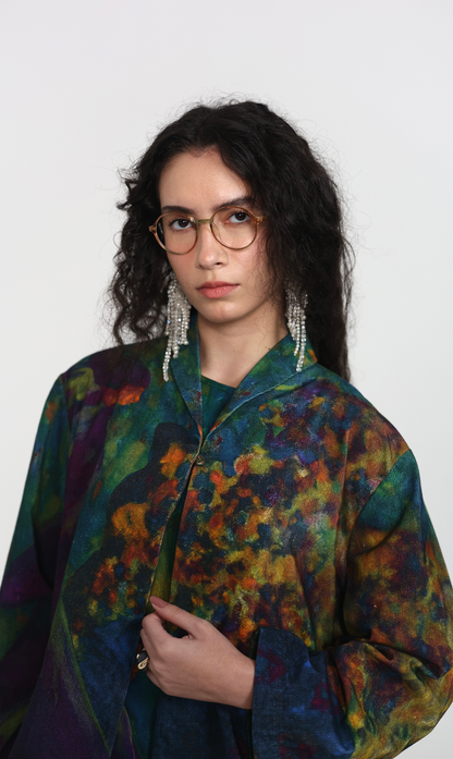 Flowers in a vase shrug jacket