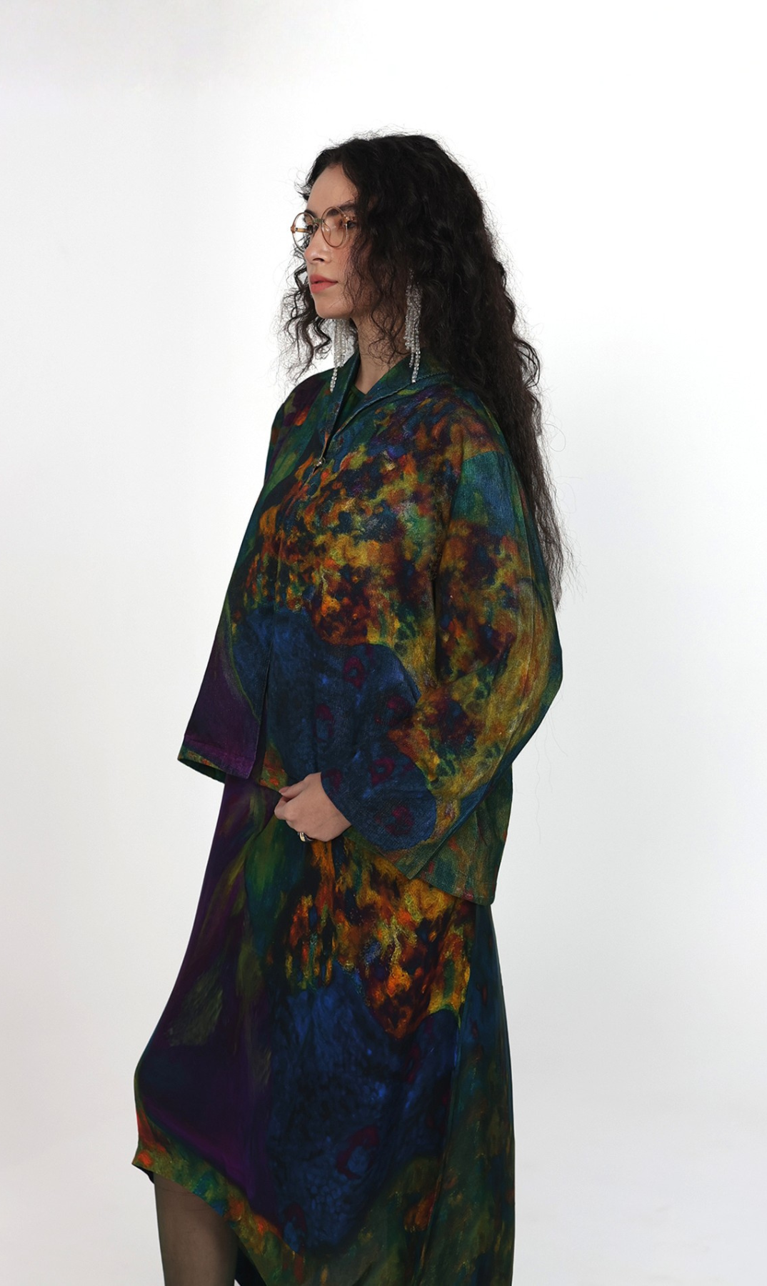 Flowers in a vase shrug jacket